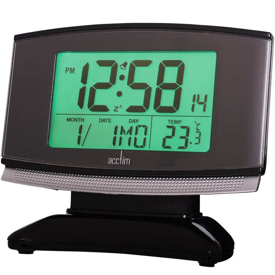 Homewares Acctim | Acctim Acura Digital Alarm Clock In Black