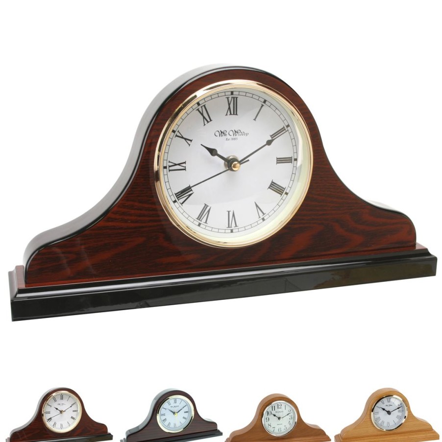 Homewares Wm.Widdop | Wm.Widdop Napoleon Wood Mantel Clocks