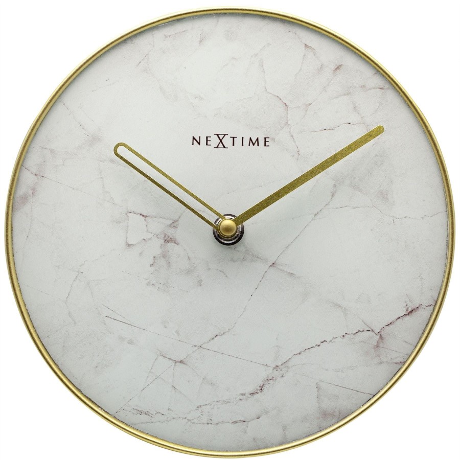 Homewares NeXtime | Nextime Glass Marble Effect 20Cm Table / Desk Clock