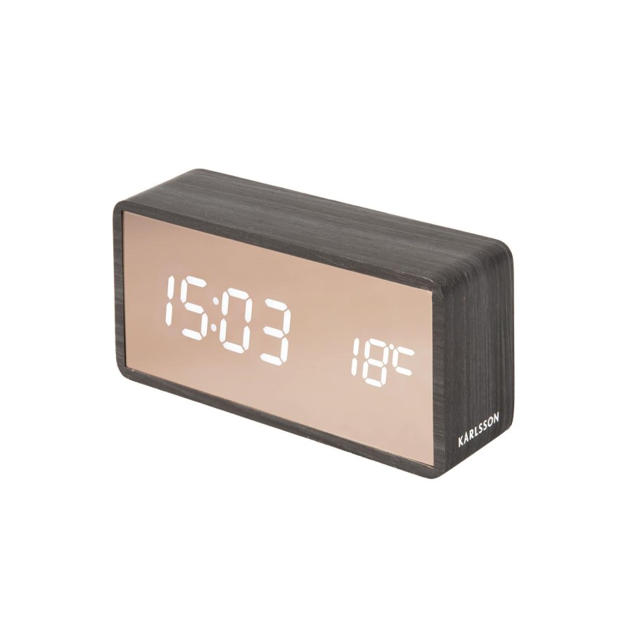 Homewares Karlsson | Karlsson Copper Mirror Led Alarm Clock