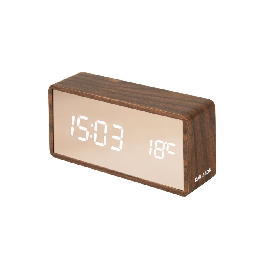 Homewares Karlsson | Karlsson Copper Mirror Led Alarm Clock