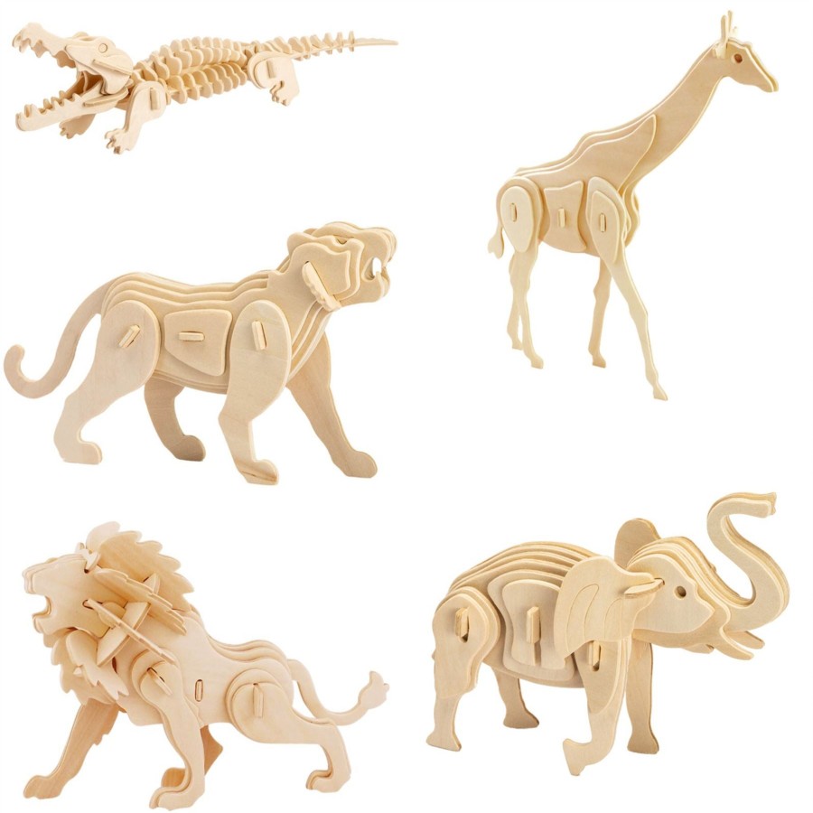 Gifts Robotime Rolife | Robotime Rolife Zoo Amimals Building Kit 5 Pack