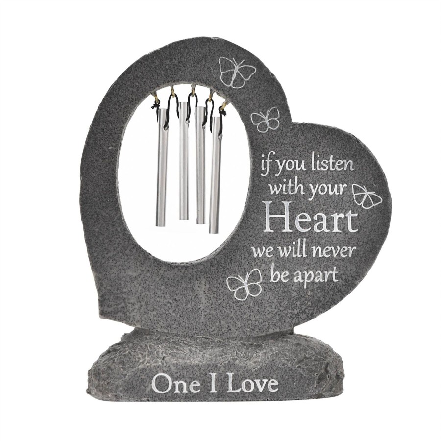 Gifts Thoughts of You | Thoughts Of You Graveside Stone Heart With Windchimes