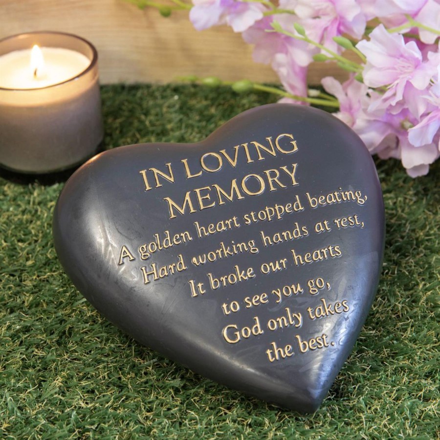 Gifts Thoughts of You | Thoughts Of You Graveside Dark Grey Heart Memorial