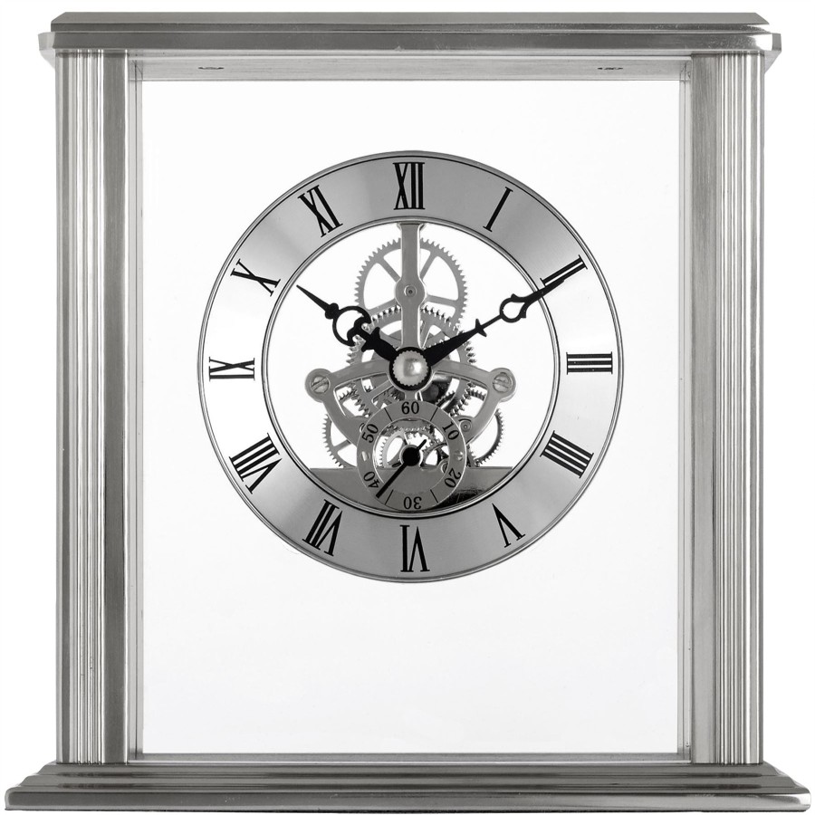 Homewares Acctim | Acctim Vermont Silver Mantel Clock