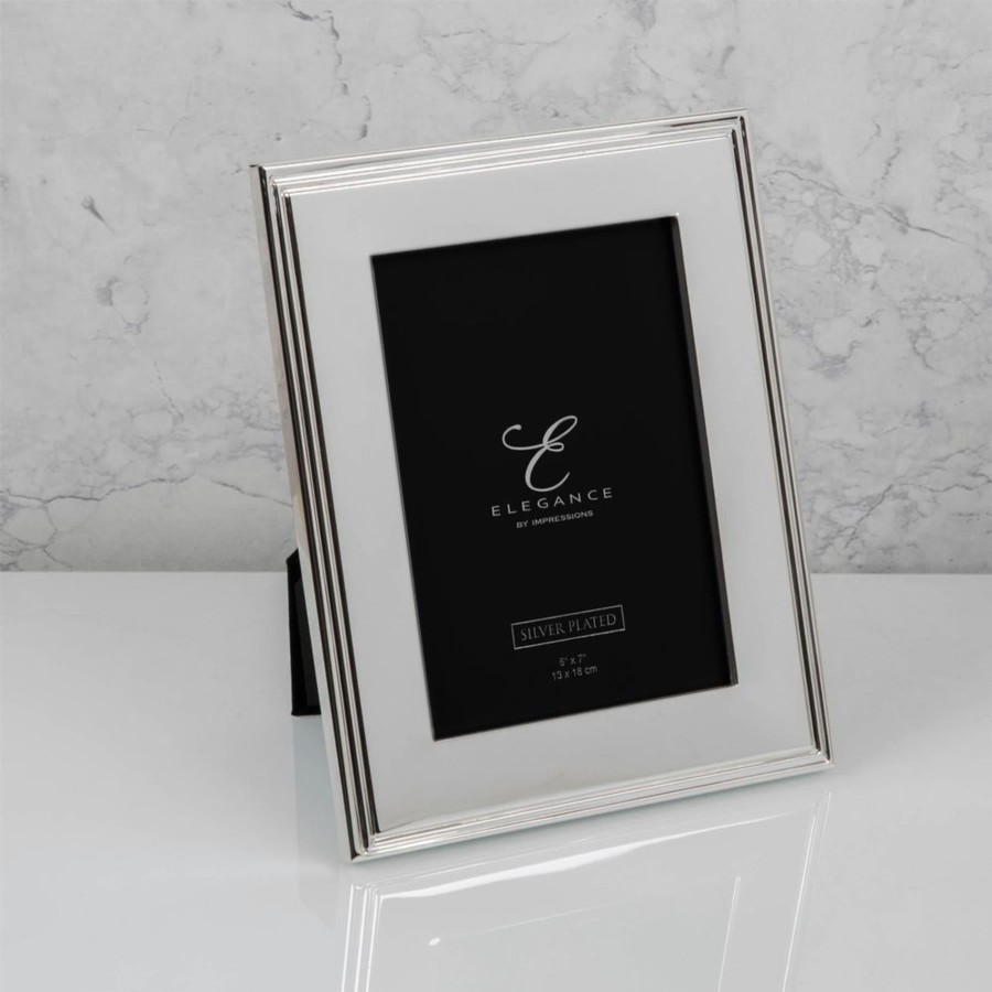 Homewares Elegance By Impressions | Elegance By Impressions Silverplated Rib Edge Premium Photo Frame With Gift Box