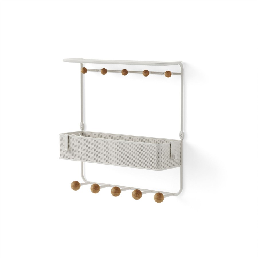 Homewares Umbra | Umbra Estique White Shelf With Hooks