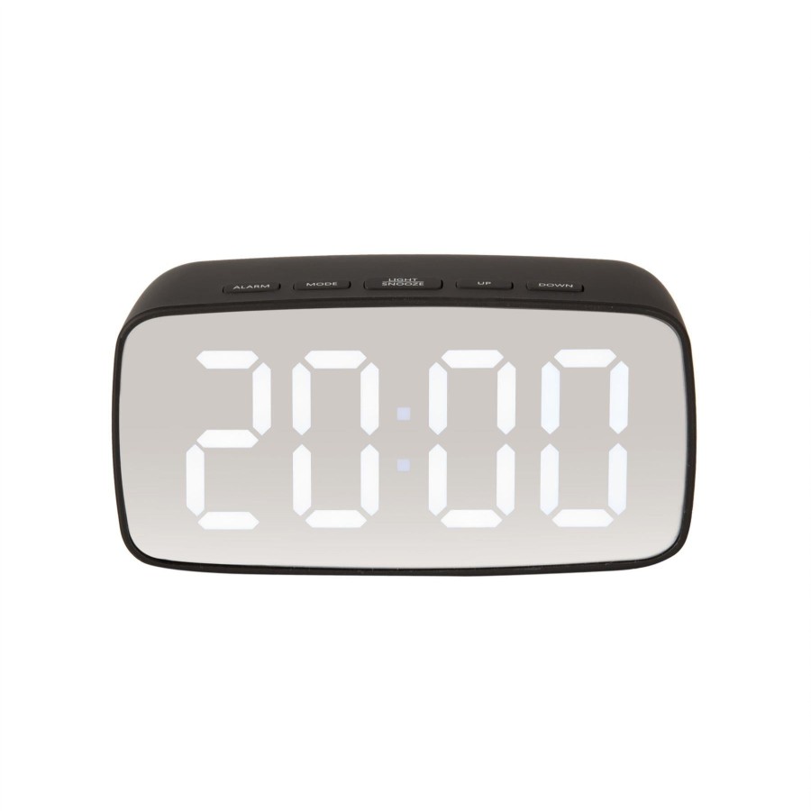 Homewares Karlsson | Karlsson Silver Mirror Led Alarm Clock