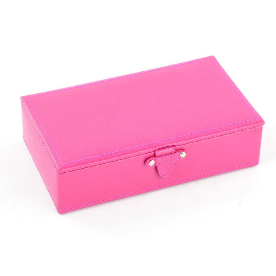 Gifts Dulwich Designs | Dulwich Designs Boutique Hot Pink W/ Purple Lining Small Jewellery Box