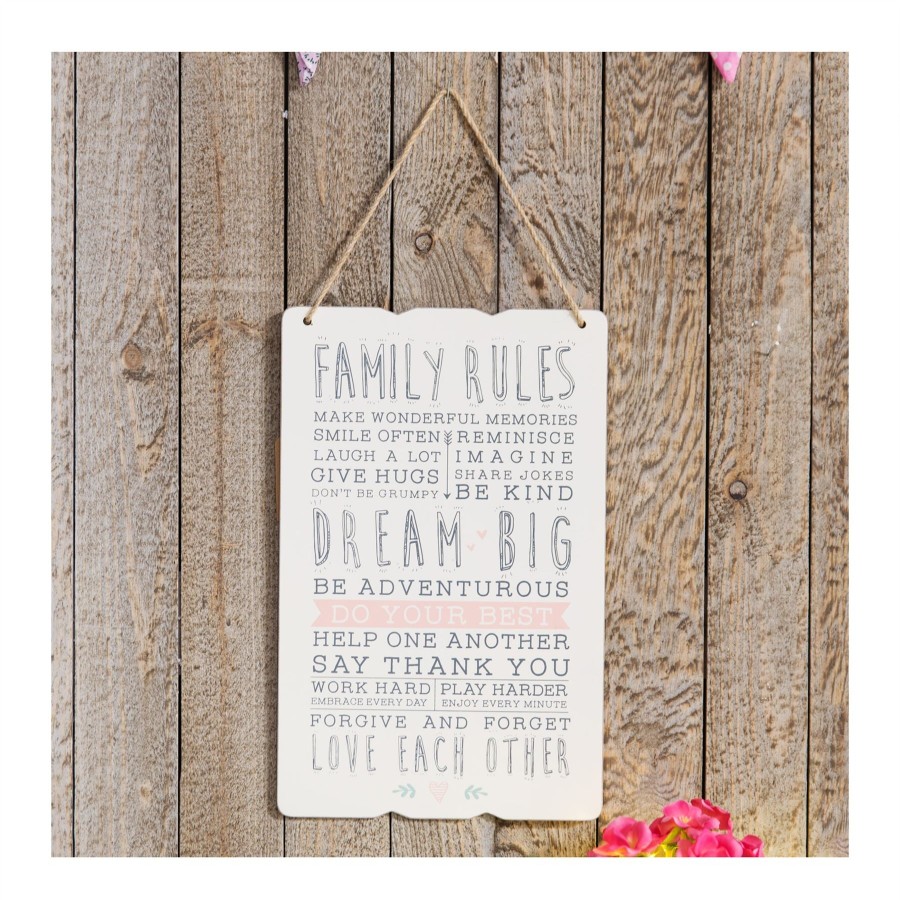 Gifts Love Life | Love Life Rules Hanging Plaque