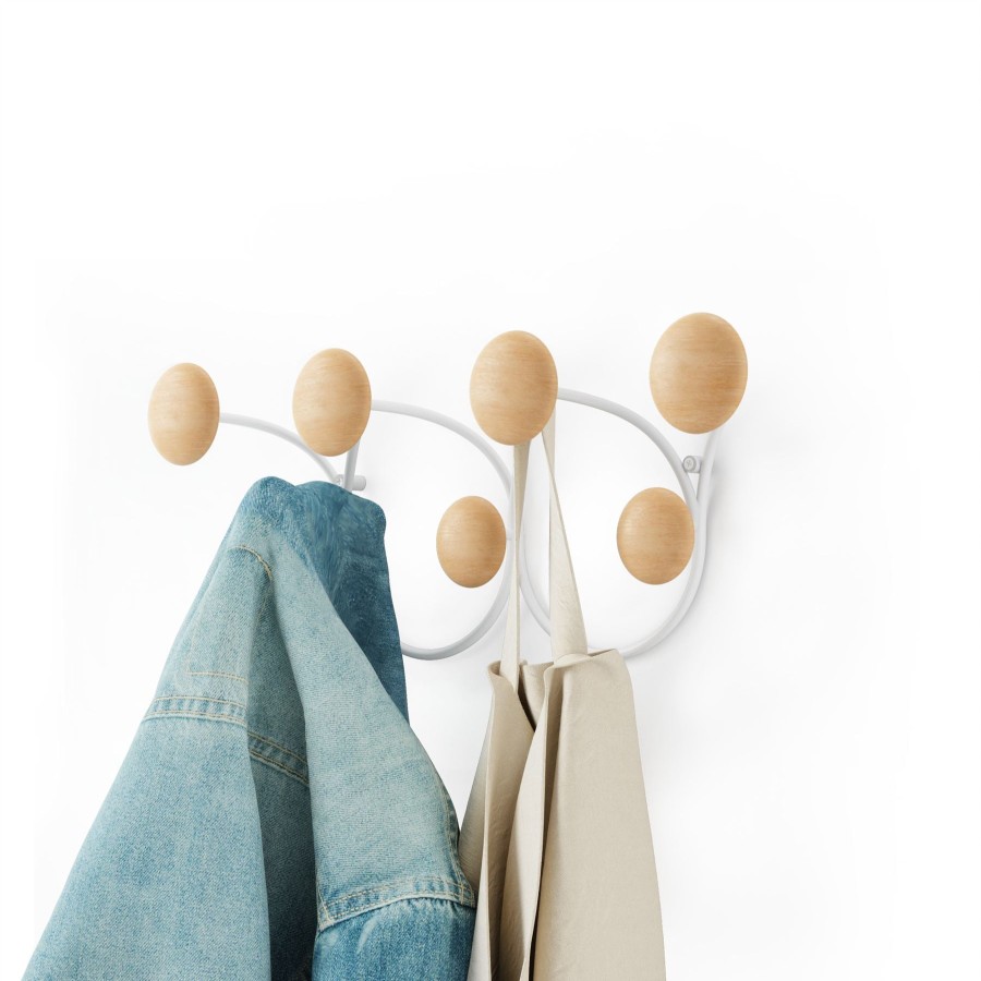 Homewares Umbra | Umbra Dotsy 7 Hook Wall Mounted Coat And Hat Rack