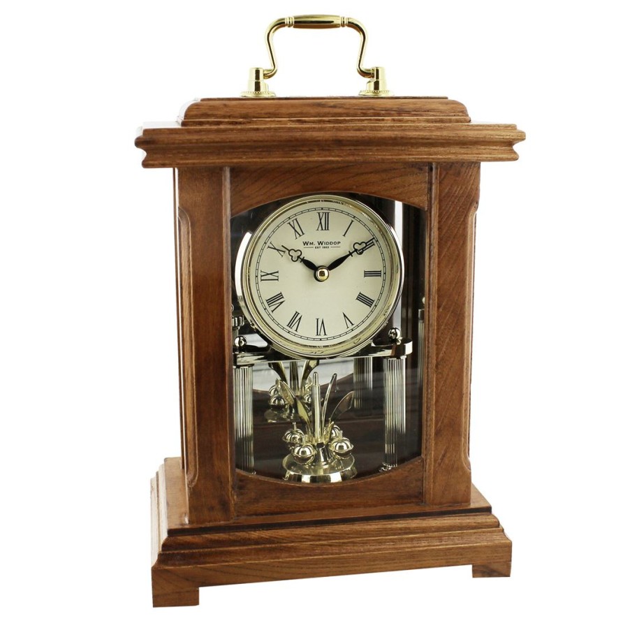 Homewares Wm.Widdop | Wm.Widdop Light Wood Lantern Style Mantel Clock