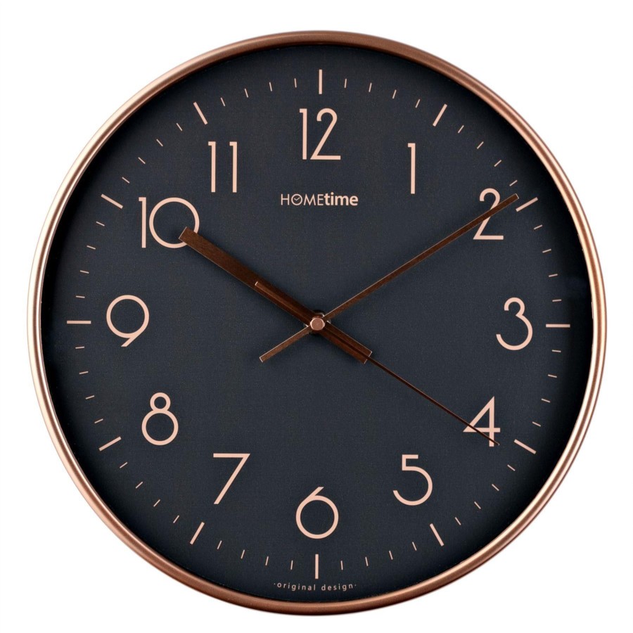 Homewares Hometime | Hometime Round Wooden Hands 30Cm Wall Clock