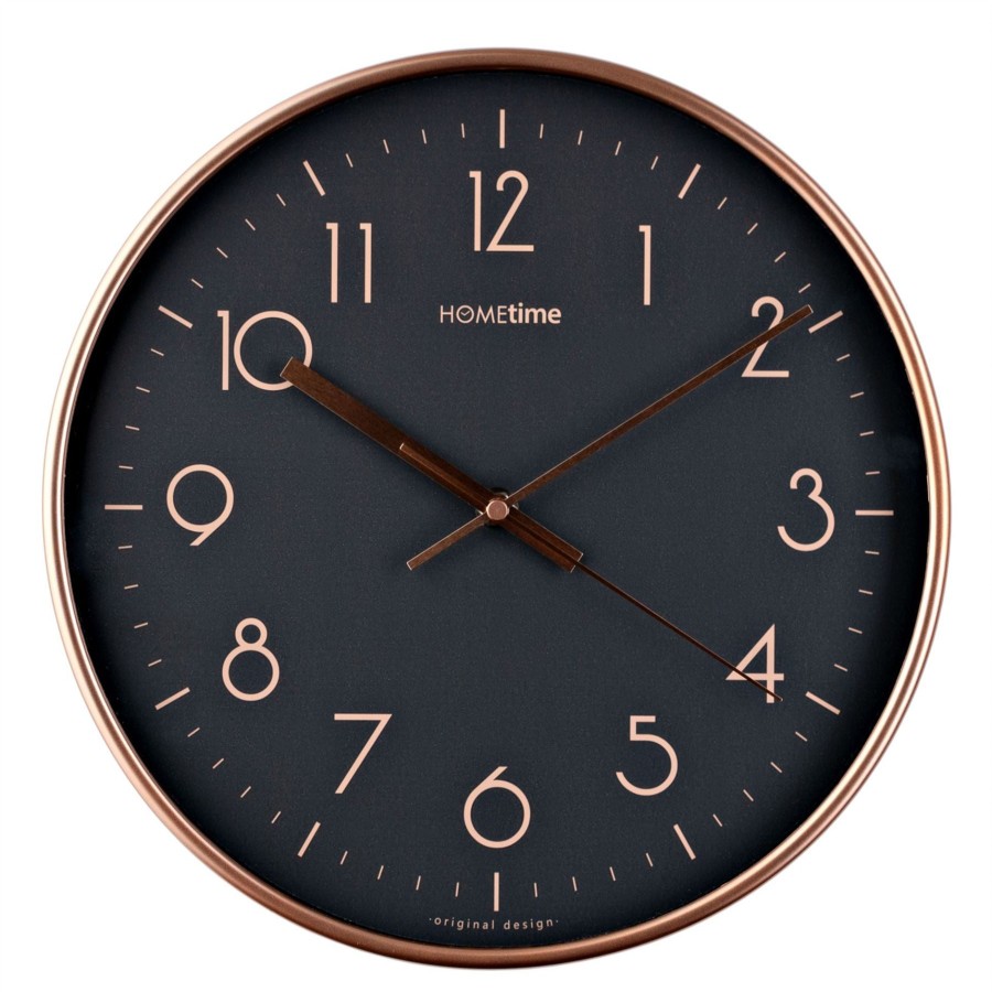 Homewares Hometime | Hometime Round Wooden Hands 30Cm Wall Clock